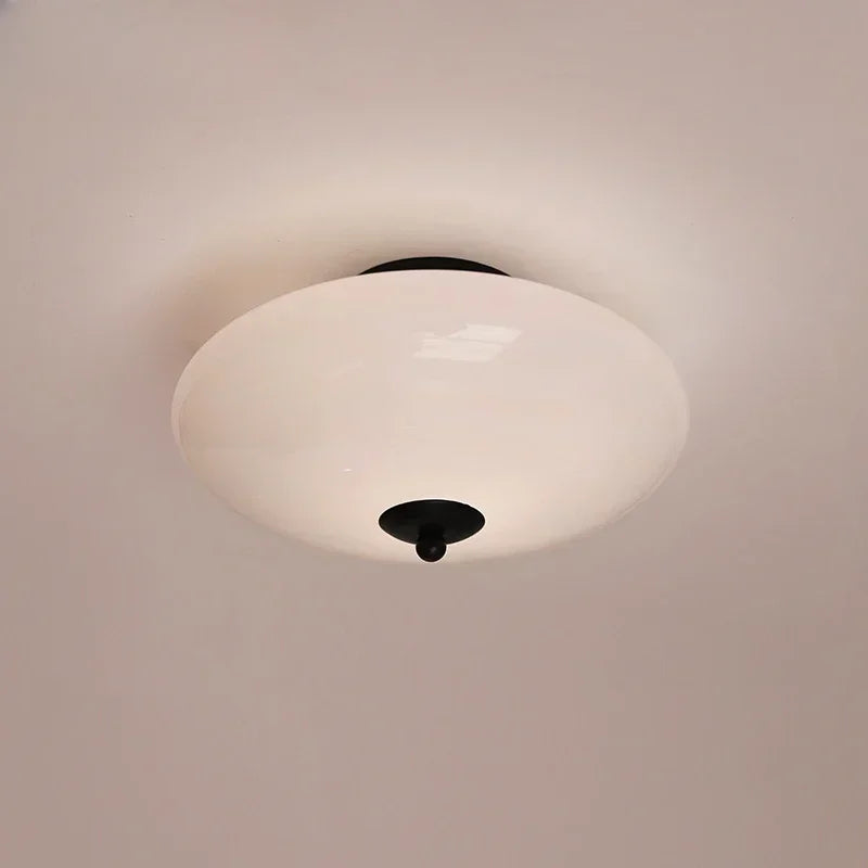 DecorBites™ Bauhaus Cream White Glass Ceiling Lamp LED Light