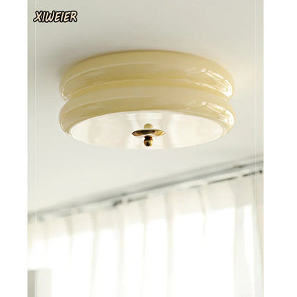 DecorBites™ Cream Medieval Glass Ceiling Lamp for Living Room, Dining Room, Bedroom & Study