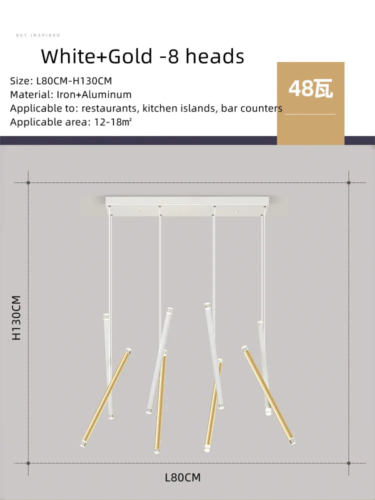 DecorBites™ Black Round Tube LED Chandelier for Duplex Loft Stair - Interior Lighting Decoration