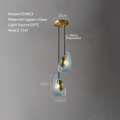 DecorBites™ Blue Glass Luxury Wall Sconce LED Light Fixture for Living Room Bedroom Aisle