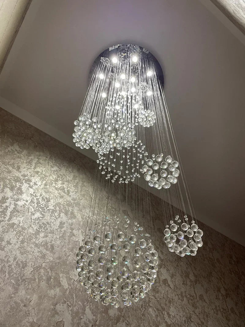 DecorBites™ Crystal Ball Design Chandelier Set - Large Elegant Lustre Lights D80xH300cm