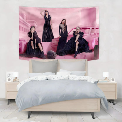 DecorBites™ Kpop Black Pink Girl Group Tapestry Banner Concert Decorative Painting