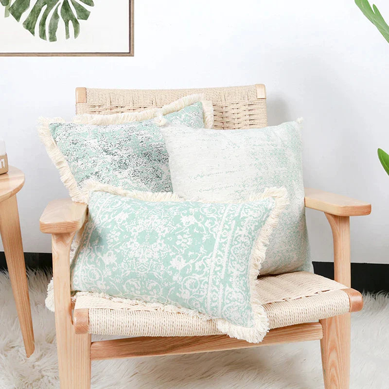 DecorBites™ Cotton Crochet Tassel Cushion Cover for Sofa Lumbar Backrest Home Decor