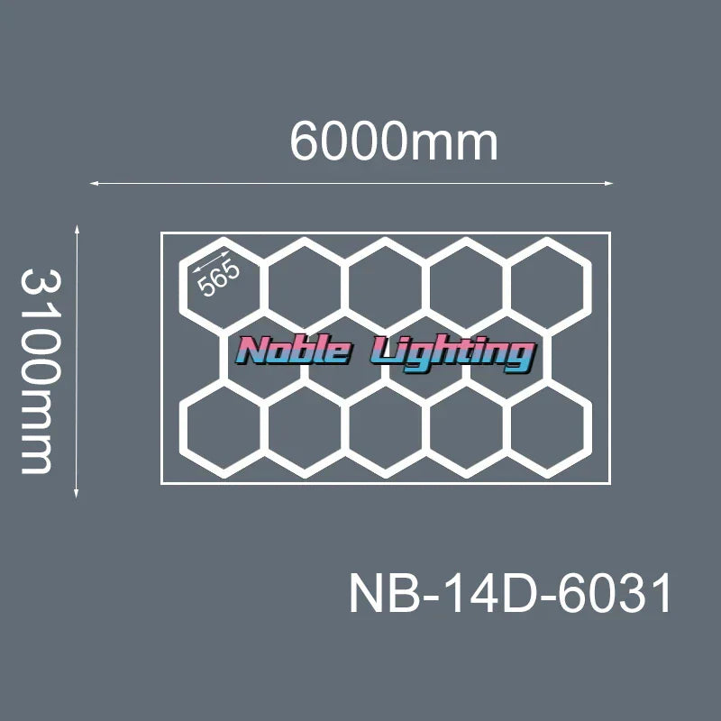 DecorBites™ 6500K LED Hexagrid System for Workshop, Gym, Studio - 2 Year Warranty