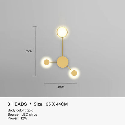 DecorBites™ Black Gold LED Wall Lamp for Indoor Bedroom Living Room Stairs Bar