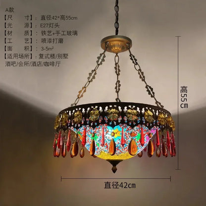 DecorBites™ Bohemian Exotic Stained Glass Pendant Lights for Home Decor and Hospitality