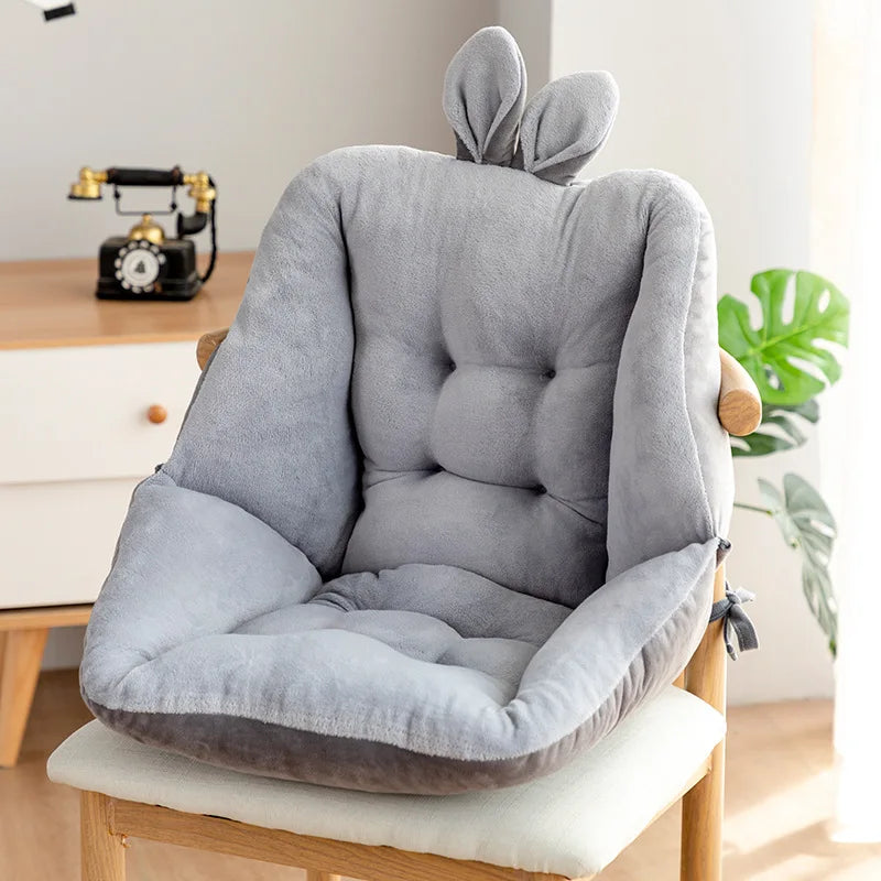 DecorBites™ Cartoon Velvet Chair Cushion with Back Support
