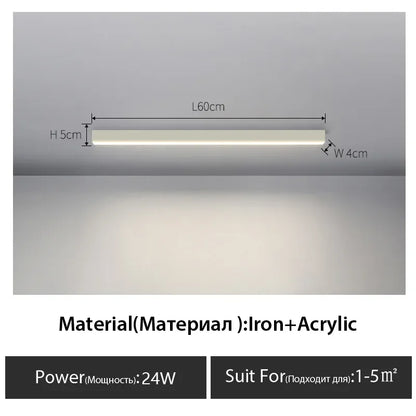 DecorBites™ Black Linear LED Ceiling Light for Aisle, Bedroom, Dining, Living Room – Minimalist Design