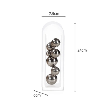 DecorBites™ Acrylic Ball Vase Stack Home Decoration Golden Arch Flower Accessory