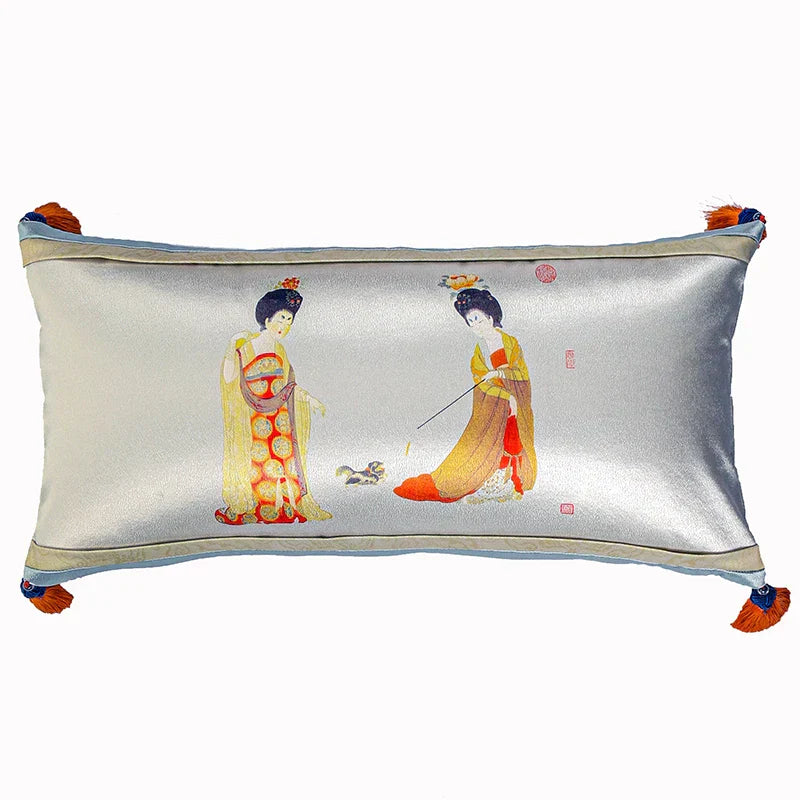DecorBites™ Chinese Beauty Girl Luxury Cushion Cover for Living Room Sofa