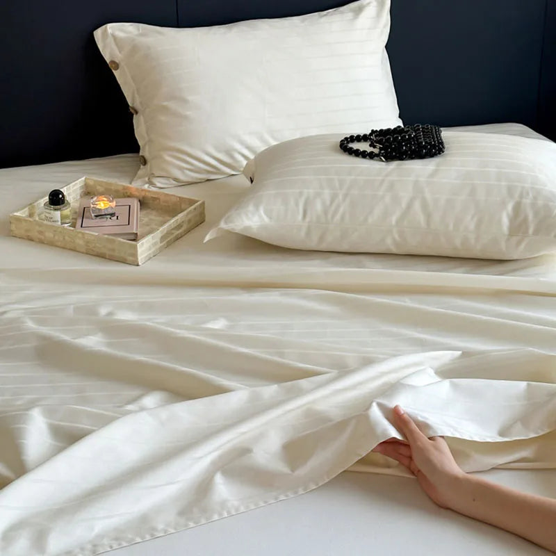 ™ Luxe Cotton Satin Stripe Bed Sheet Set with 2 Pillowcase