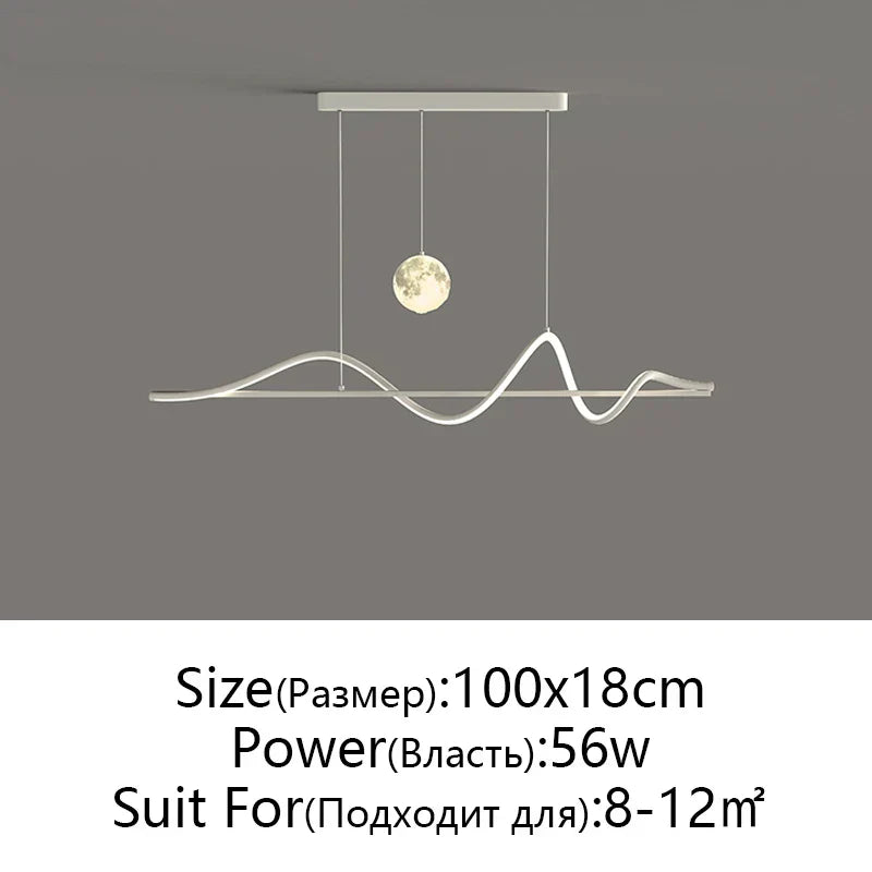 DecorBites™ LED Pendant Light - Modern White/Black Long Line for Home, Restaurant, Office