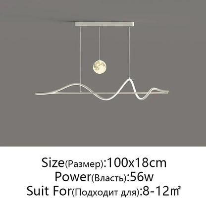 DecorBites™ LED Pendant Light - Modern White/Black Long Line for Home, Restaurant, Office