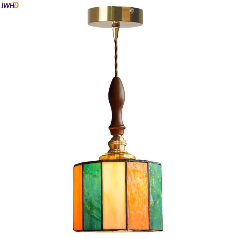 ™ Japanese Vintage LED Glass Pendant Light for Home Decor