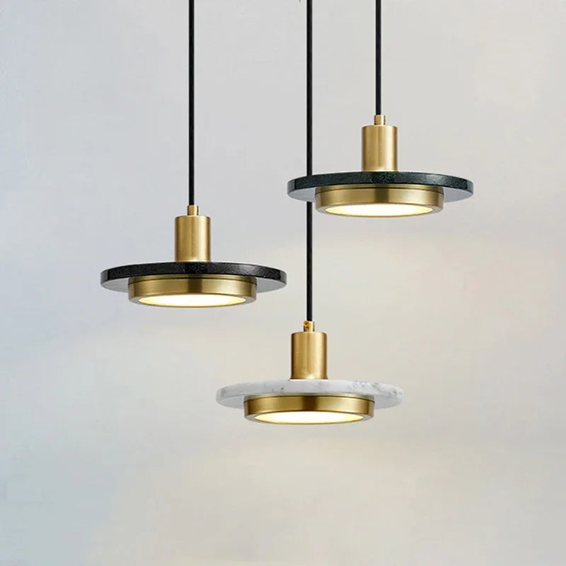 ™ Gold Copper Saucer Marble Chandelier Luxury Home Decor Bedside Cafe Table