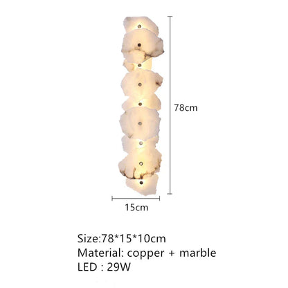 DecorBites™ Elegant Marble LED Wall Sconce, Copper Finish, Art Deco Style