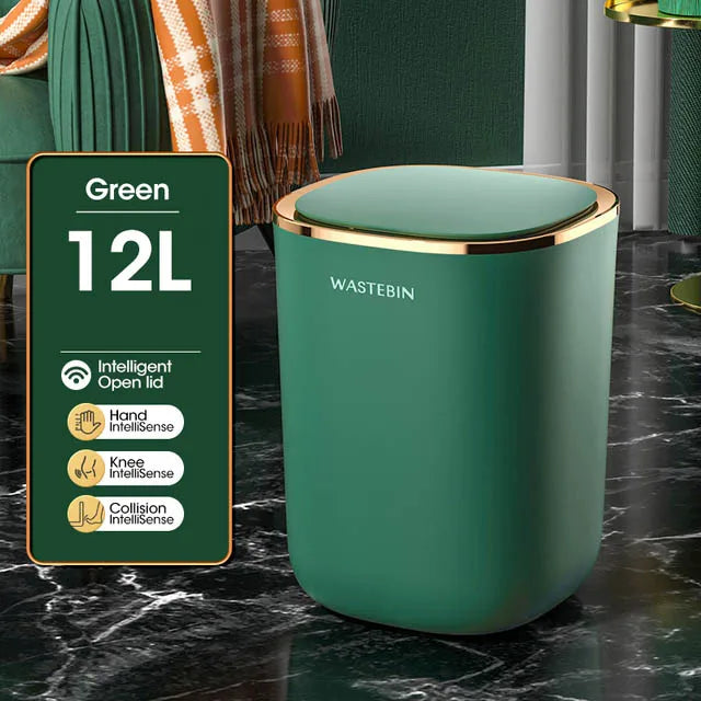 DecorBites™ 12L Smart Sensor Luxury Trash Can for Kitchen and Bathroom