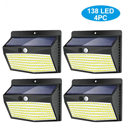 DecorBites™ 138 LED Solar Wall Lamp Security Motion Sensor 3 Modes Fence Yard Deck
