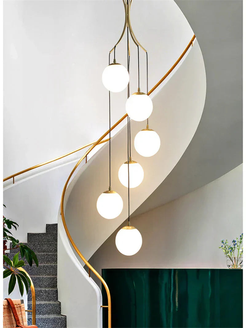 DecorBites™ LED Glass Ball Chandelier Ceiling Light for Living Room Dining Loft Decor