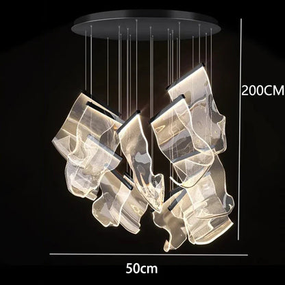 DecorBites™ Crystal Chandelier Stair Pendant Living Room Lighting Modern Interior Pendant Lights