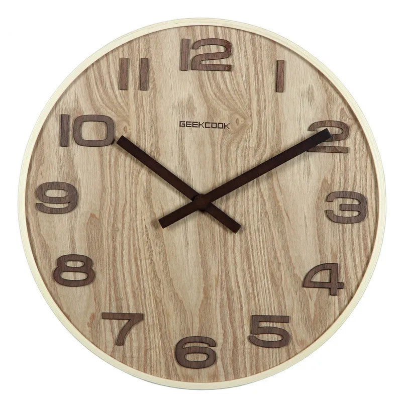 DecorBites™ Bamboo Wall Clock Modern Design Living Room Decor Timepiece