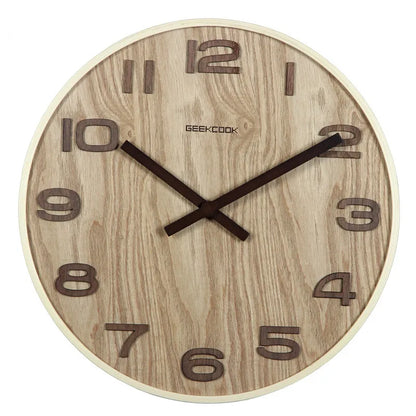DecorBites™ Bamboo Wall Clock Modern Design Living Room Decor Timepiece