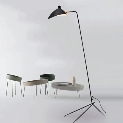 DecorBites™ Black Metal Floor Lamp, Rotatable Lampshade for Parlor Bedroom Reading Lighting.