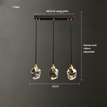 DecorBites™ Black Gold Crystal Chandelier LED Light for Luxury Home Decor