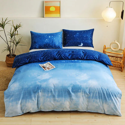 DecorBites™ Brushed Printed Duvet Cover Set with 2 Pillowcases, Queen/Single Size