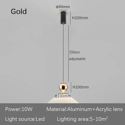 DecorBites™ LED Bedside Pendant Light for Minimalist Home Decor