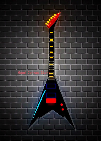 Abstract Electric Guitar Canvas Print - Music Wall Art by DecorBites™