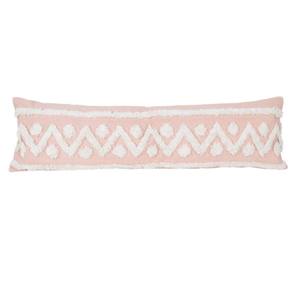 DecorBites™ Boho Pink Geometric Tufted Tassel Pillow Covers 30x100cm - Decorative Double Pillows