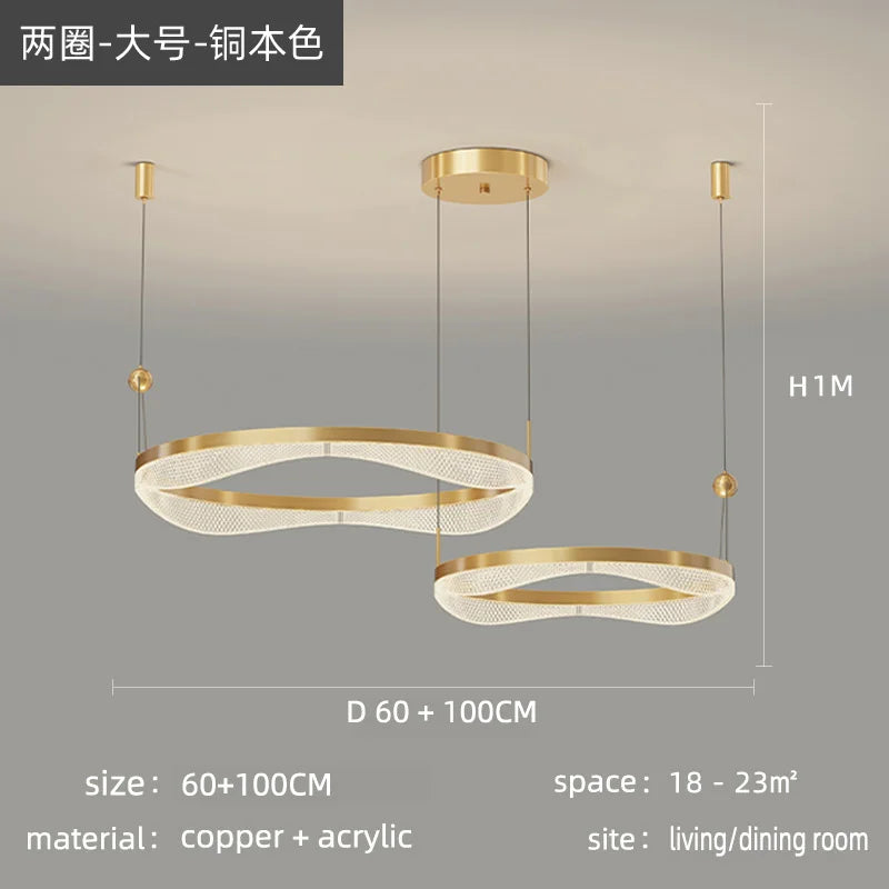 DecorBites™ LED Ring Pendant Chandelier for Living Room Bedroom and Dining Room