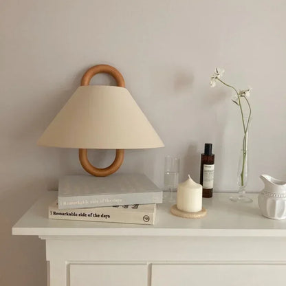 DecorBites™ Beech Wood Wall Lamp: Wabi-sabi Style Fabric Art for Living Room, Bedroom, or Porch