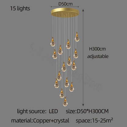 DecorBites™ Gourd Shaped Crystal Chandelier for Living Room & Restaurant