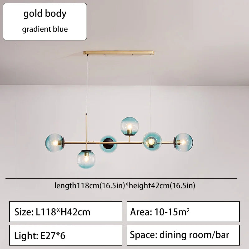 DecorBites™ Glass Ball Ceiling Chandelier for Kitchen Dining Living Room