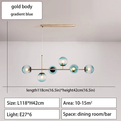 DecorBites™ Glass Ball Ceiling Chandelier for Kitchen Dining Living Room