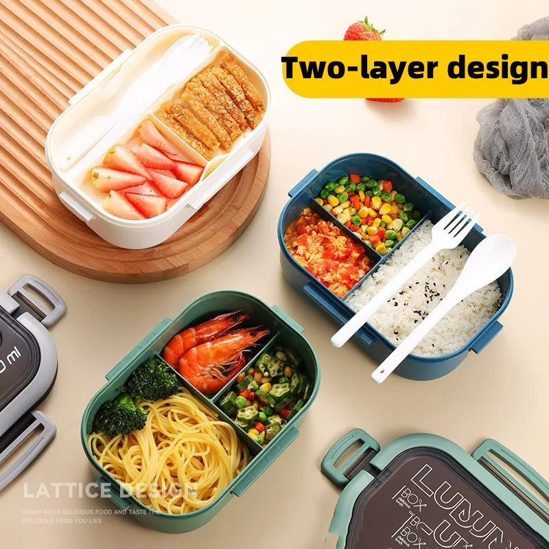 ™ Kids 2-Layer Bento Lunch Box, Microwaveable Food Container for School & Outdoor Activities