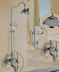 DecorBites™ 8" Rainfall Shower Tub Faucet Set with Rotate Spout and Two Handles