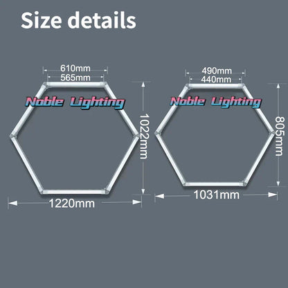 DecorBites™ Hexagon LED Car Detailing Ceiling Light - Customized for Car Showroom and Workshop