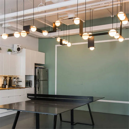 DecorBites™ Glass Ball Geometric Chandelier: Modern Nordic Kitchen Office Hanging Lamp