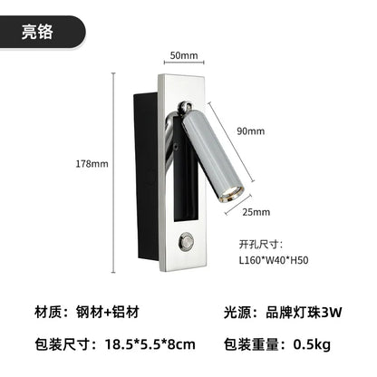 DecorBites™ 3W LED Mounted Headboard Wall Light for Bedroom and Hotel