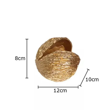 DecorBites™ Golden Nut Shell Ornaments Modern Crafts Desk Decoration Artwork Room Aesthetics Decor