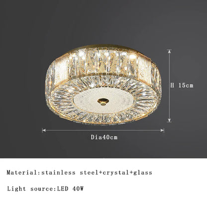 DecorBites™ Crystal Glass Ceiling Light for Bedroom & Living Room, Low Ceiling Chandelier