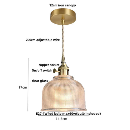DecorBites™ Clear Glass Knob Switch LED Pendant Light Fixture: Modern Nordic Hanging Chandelier