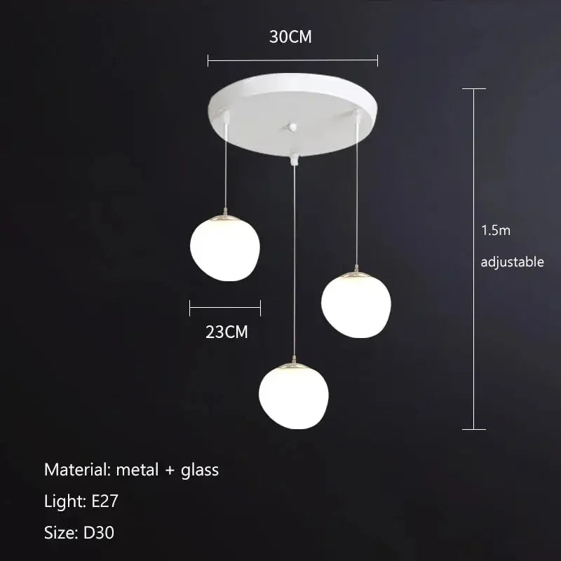 DecorBites™ Gregg Glass Pendant Light, Modern LED Hanging Lamp for Dining Kitchen Loft