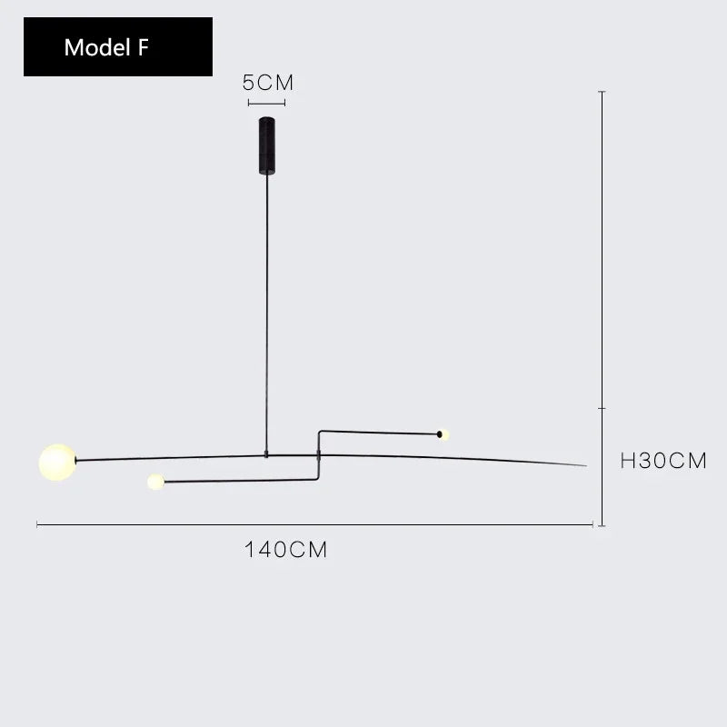 DecorBites™ Arc Line Chandelier: Nordic Suspension Pendant for Living Dining Room Kitchen