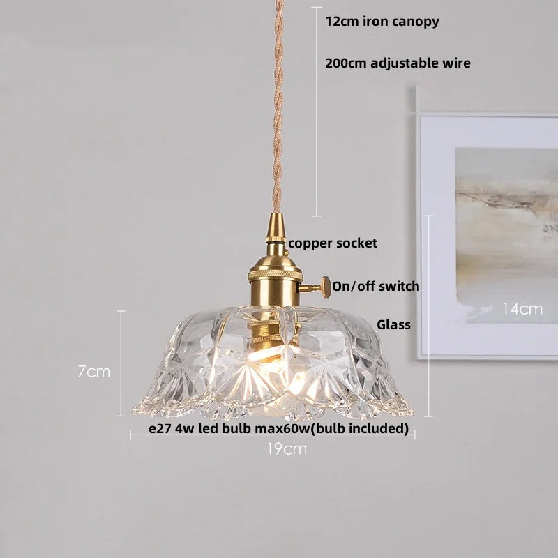 DecorBites™ Clear Glass Wire Pendant Light Fixture Nordic Modern Hanging Lamp