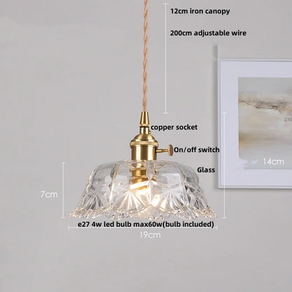 DecorBites™ Brass Glass LED Pendant Lights: Modern Nordic Hanging Lamp for Home Decor