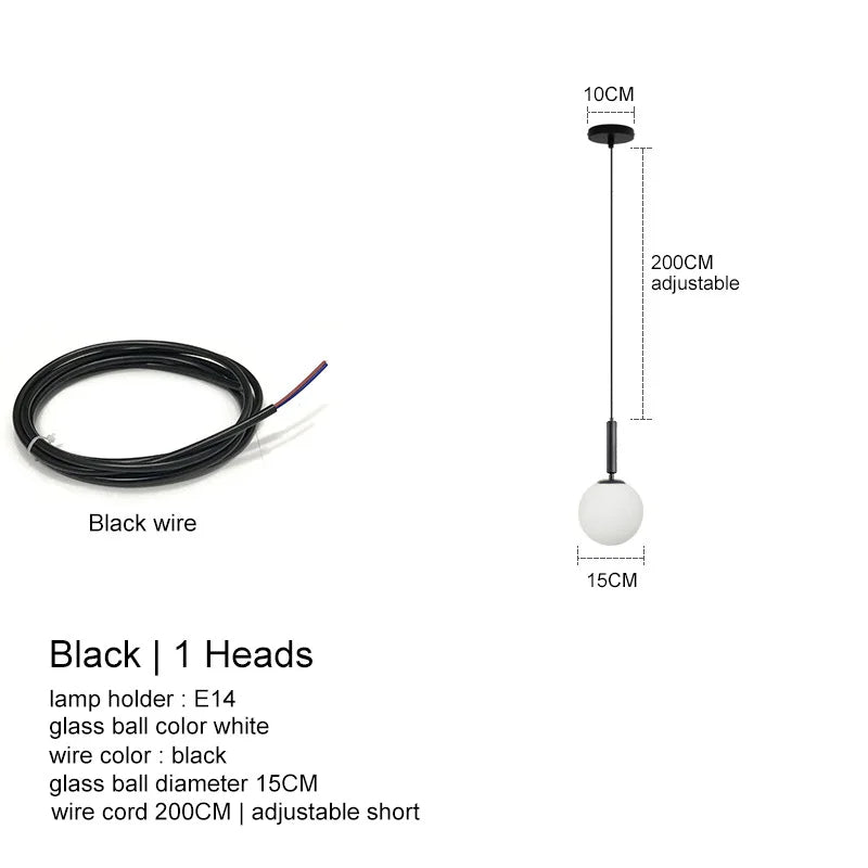 DecorBites™ LED Glass Ball Chandelier: Stylish Lighting for Home, Hotel, and Indoor Spaces
